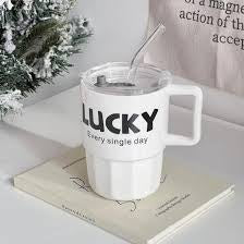 Housential Lucky Glass Straw Cup