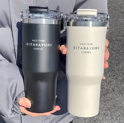 Housential Flip Straw Tumbler – 900ml (30oz)