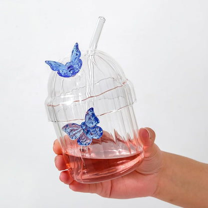 Crystal Fairy Core Butterfly Tumbler with Lid & Straw 450ML