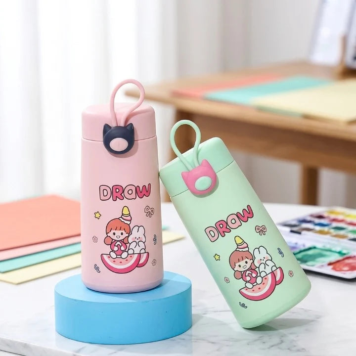 Housentia Cute Glass Insulated Water Bottle