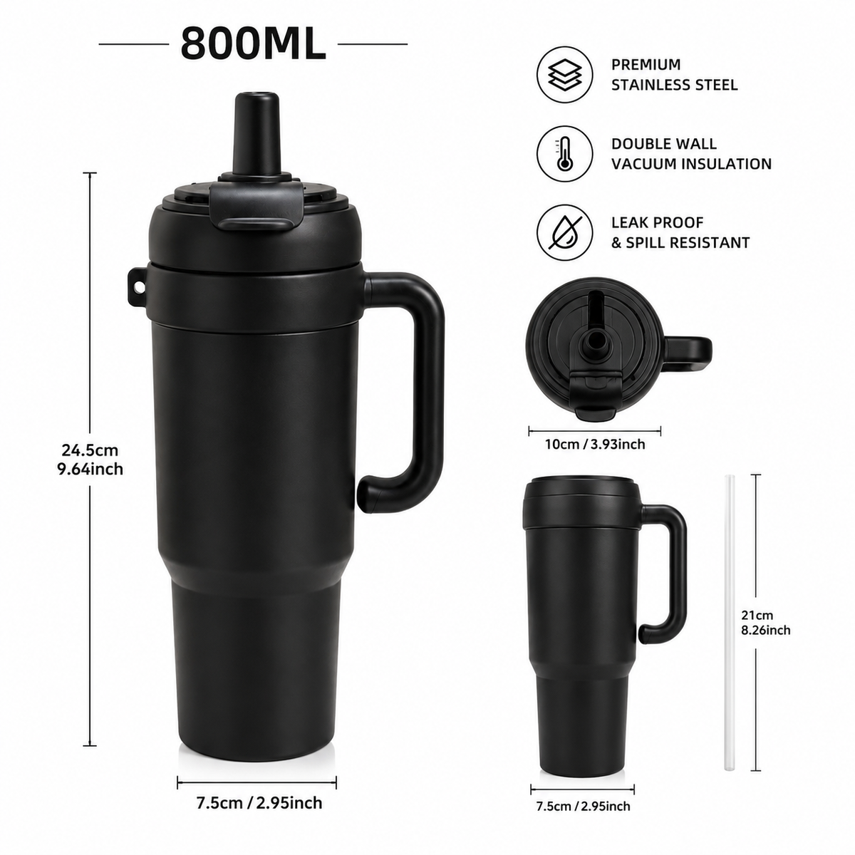 800ML Vacuum Tumbler