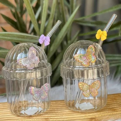 Crystal Fairy Core Butterfly Tumbler with Lid & Straw 450ML