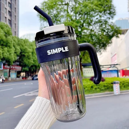 650ML Tumbler with Glass Straw & Handle