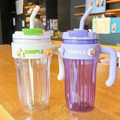 650ML Tumbler with Glass Straw & Handle