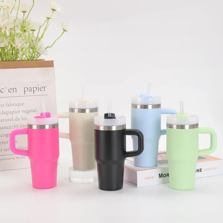 Cute Portable Mini Tumbler with Handle | Insulated Thermal Cup – Housentia