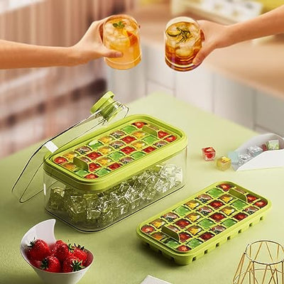 Push Ice Cube Box with Double Tray