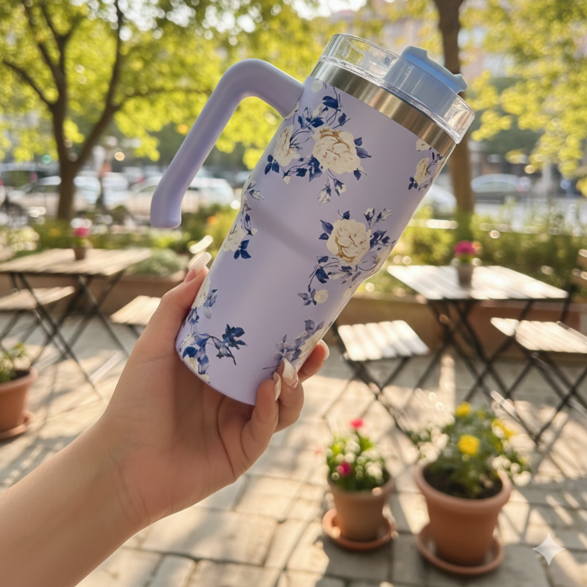 Mini Floral handle Tumbler