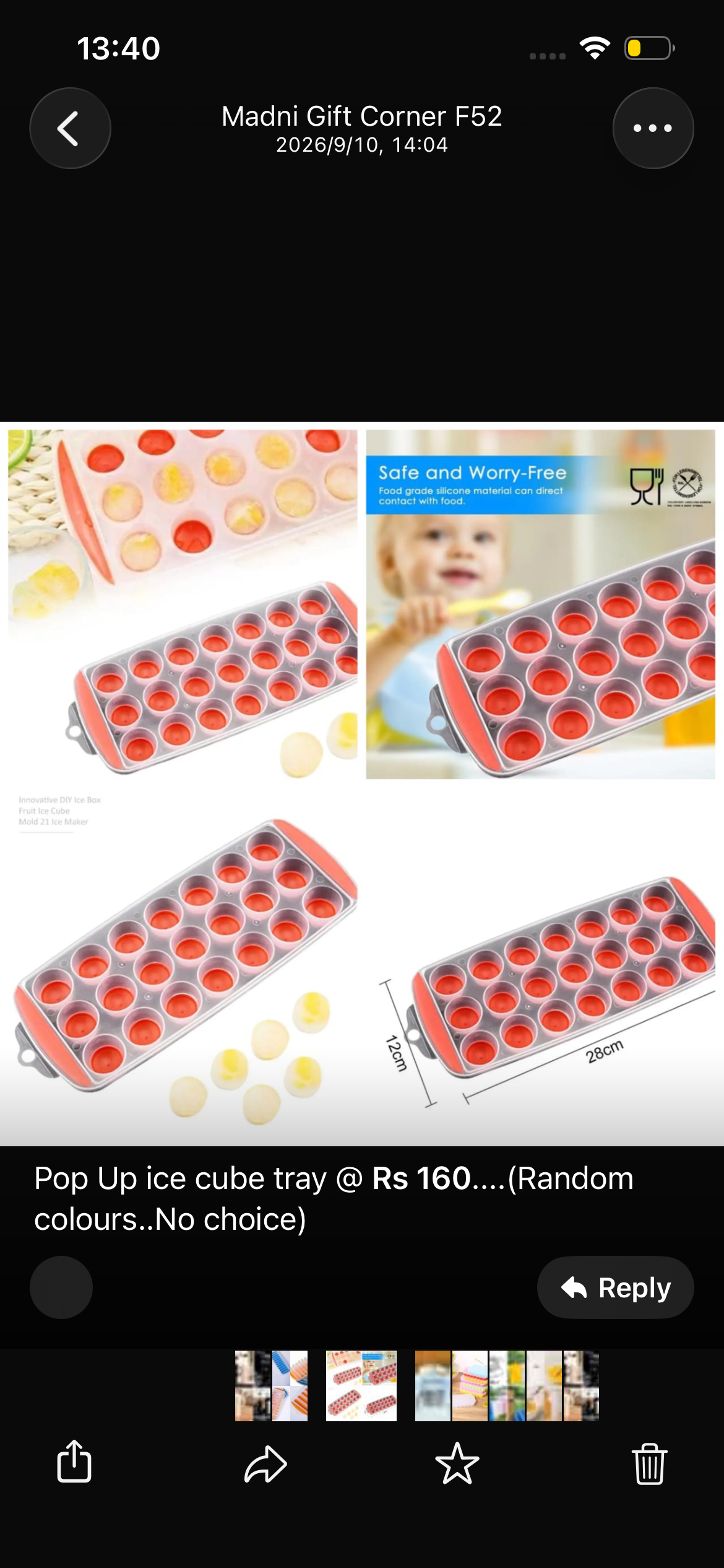 Long Strip 10 Grid Pop-Up Ice Cube Tray