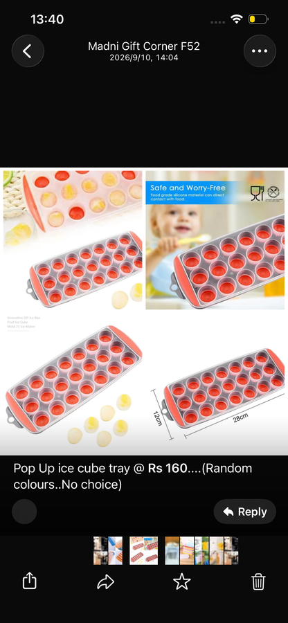 Long Strip 10 Grid Pop-Up Ice Cube Tray