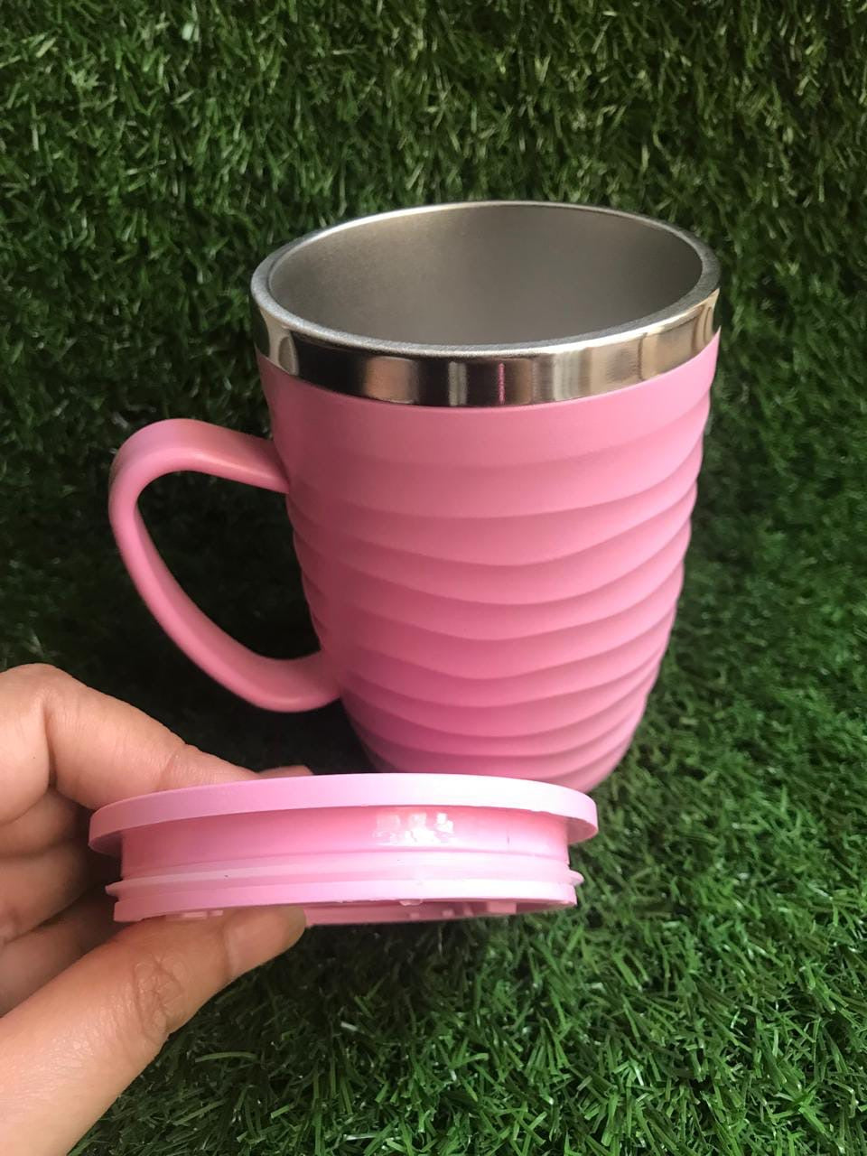 Stainless Steel Coffee Mug with Handle & Lid – 400ml