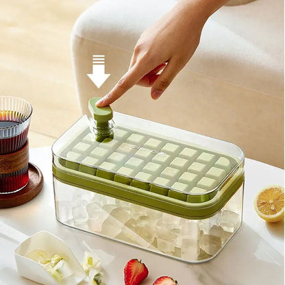 Push Ice Cube Box with Double Tray