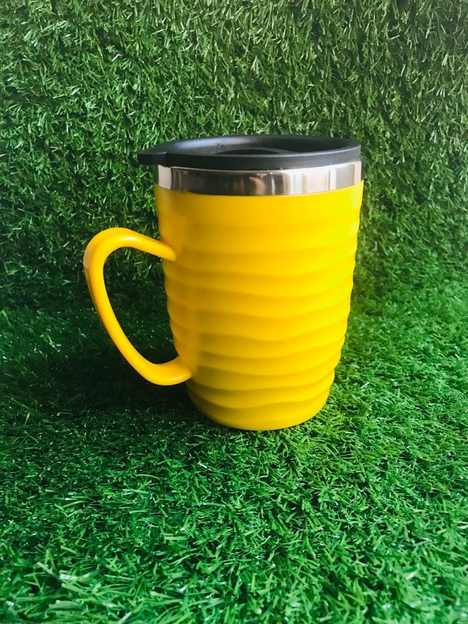 Stainless Steel Coffee Mug with Handle & Lid – 400ml