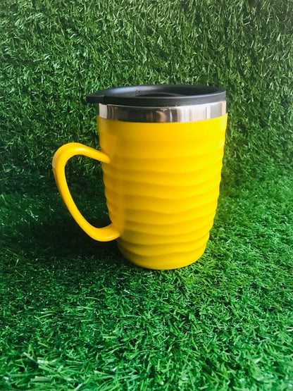 Stainless Steel Coffee Mug with Handle & Lid – 400ml