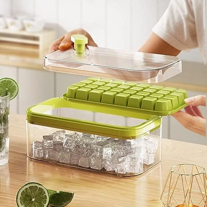 Push Ice Cube Box with Double Tray
