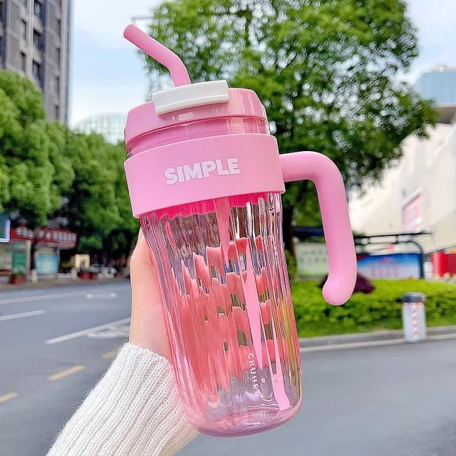 650ML Tumbler with Glass Straw & Handle