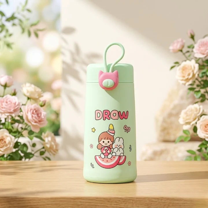 Housentia Cute Glass Insulated Water Bottle